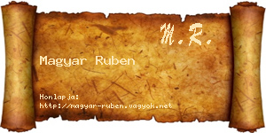 Magyar Ruben névjegykártya